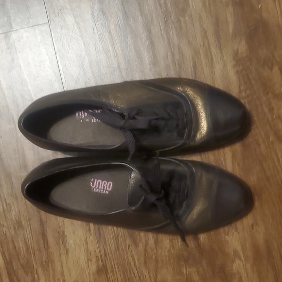 Munro bronze metallic dark brown leather oxfords sz 8.5 - Picture 1 of 5
